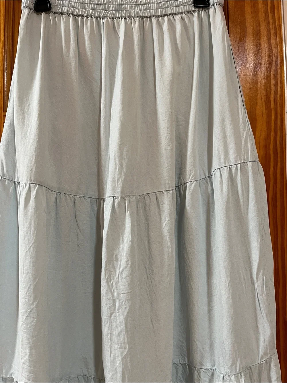 Elan Pale Blue Tiered Maxi Skirt Long Beach Cover Up Euro Vacation Summer Size M